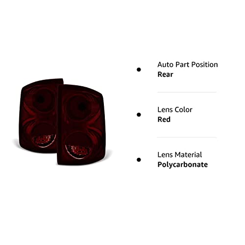 Acanii - For Blk Tinted 2005-2011 Dodge Dakota Tail Lights Lamps Replacement Left+Right 05-11