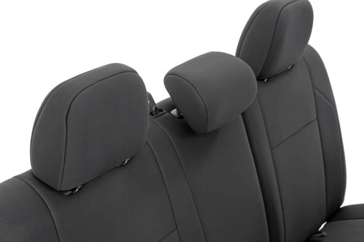 Rough Country Neoprene Seat Covers for Toyota Tacoma (2016-2023) - Waterproof & UV Resistant, Foam Padded, Front & Rear Seat Cover Set