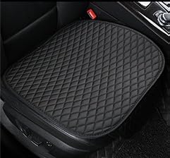 BROGBUS Flax Car Seat Mat Vehicle Seat Cover Car Seat Cushions Front Single Seat Cover (Black, Pack of 1) (Only Front Seat Mat)
