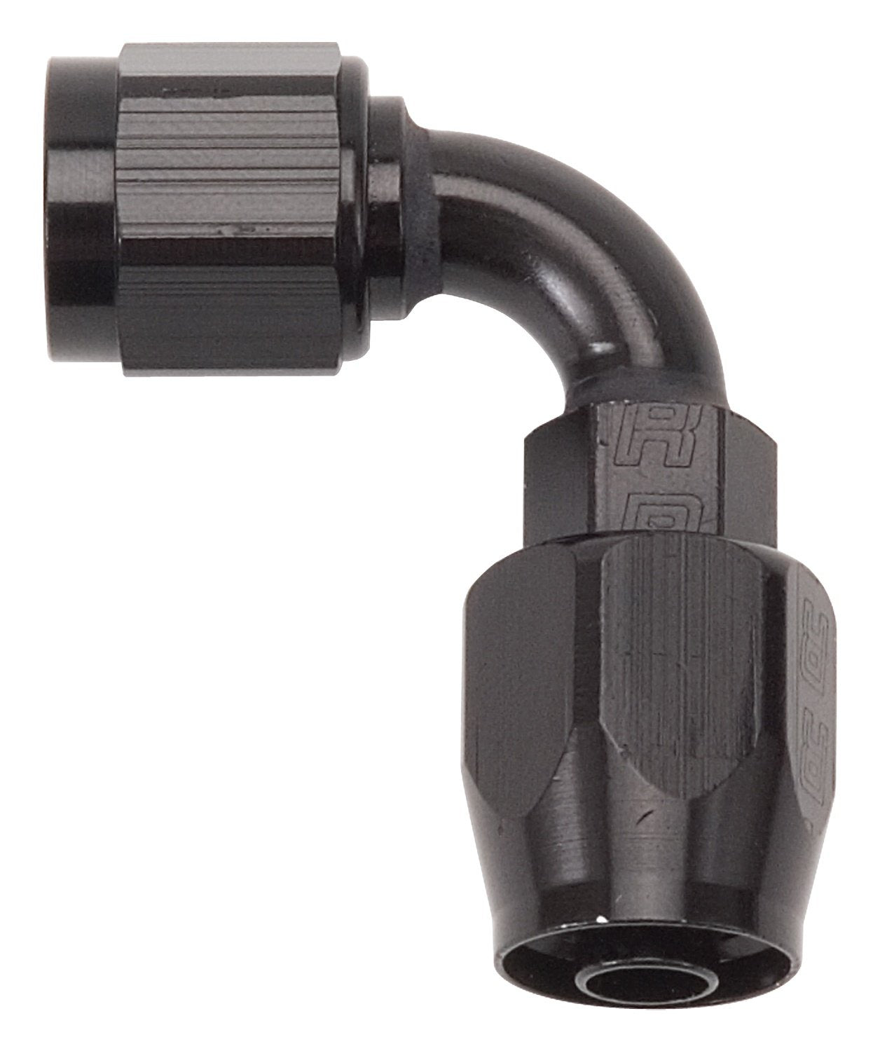 Edelbrock 610155 Full Flow Hose End 90 Deg -4 An All Blk Finish