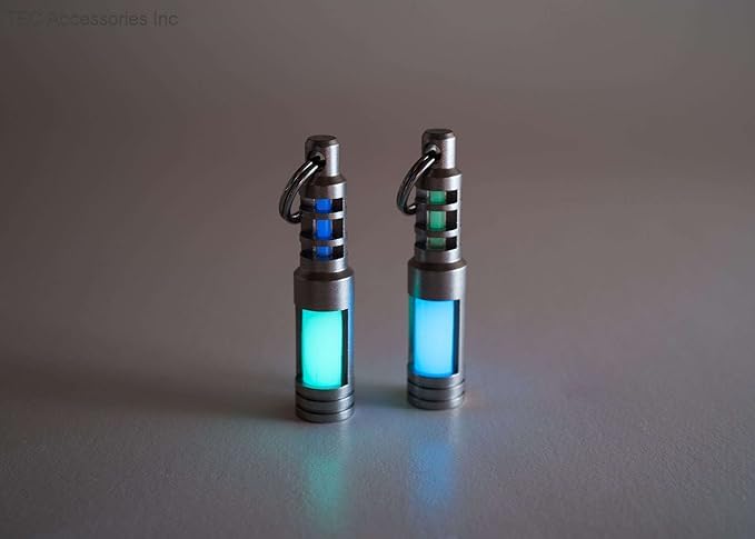 Tec Accessories - Isotope Chain Reaction Fob - Embrite Glow Pellet - Aqua - Accepts 3X11Mm Tritium Vial - Stainless Steel Housing - Everyday Carry - Keychain Accessories - Gifts For Men