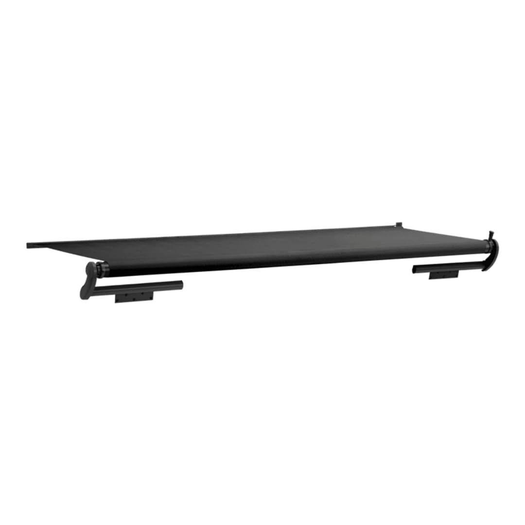 Dometic Deluxe Slidetopper With Rail - Double-Sided Vinyl Fabric, Vinyl Weathershield & End Cap - 162 Black Rv Slideout Room Shield