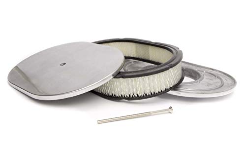 Racing Power Company R6020-1 12 X 2 Oval Plain Polished Aluminum Air Cleaner