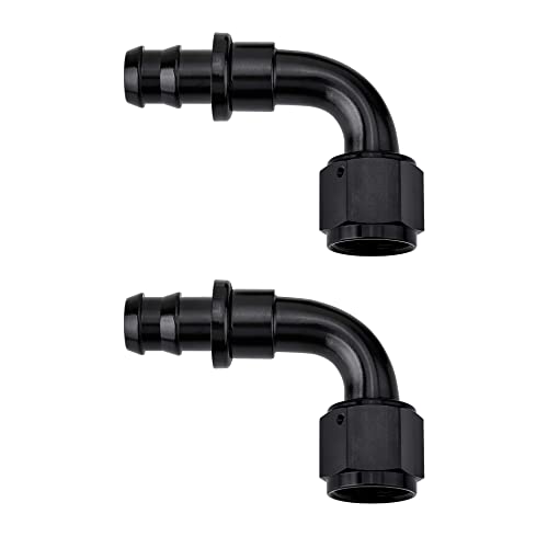 Evil Energy 8An 90 Degree Push Lock Hose Fitting End Black 2Pcs