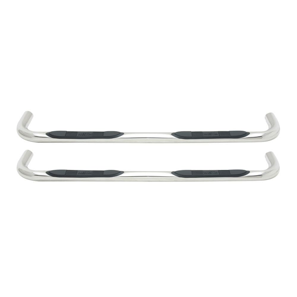 Westin 23-1680 E-Series 3 Round Nerf Bars Fits 1999-2014 Silverado Sierra 1500 1999-2004 2500Ld 2001-2014 2500 3500Hd Extended Cab Polished Pair