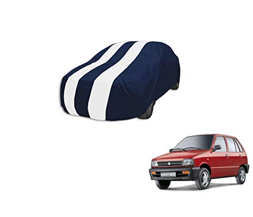 Auto Hub Maruti 800 Car Cover Waterproof (Navy, White Look)