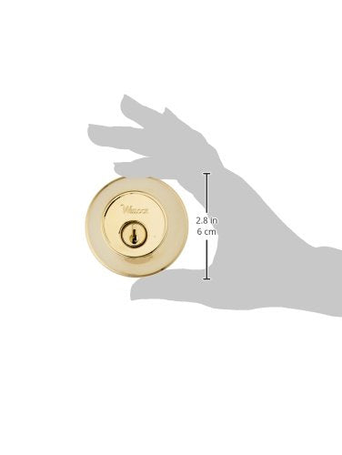 Weslock 00371-B-3SL23 Round Single Cylinder Deadbolt, Polished Brass