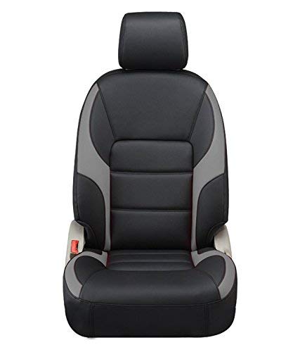 Hi Art Black and Grey Leatherite Custom Fit Car Seat Covers Compatible with Ford Figo (20152020)  Complete Set