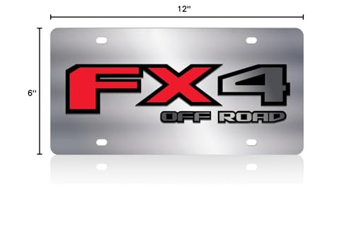 Eurosport Daytona- Compatible with 2015-2020, Ford FX4 Off Road Badge, Stainless Steel License Plate