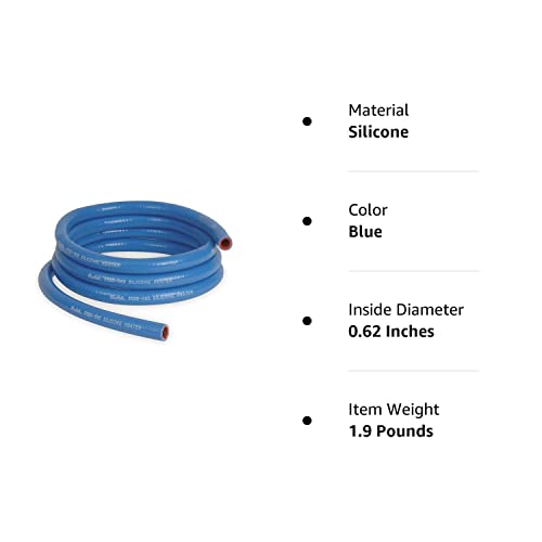 Flexfab 5/8' Blue Silicone Hi-Temp Hose (Made In Usa) (Blue, 10 Feet)