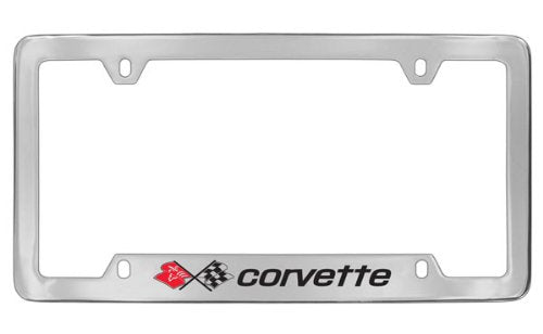 Chevrolet Corvette C3 Chrome Plated Metal Bottom Engraved License Plate Frame