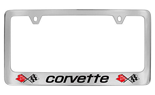 License Frame Inc. Chevrolet Corvette C3 Chrome Plated Metal License Plate Frame Holder