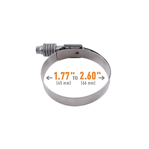 Mishimoto - Mmclamp-Ctwg-66 Constant Tension Worm Gear Clamp, 1.77'-2.60' (45Mm-66Mm) Silver