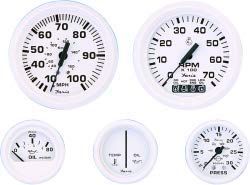 Faria Beede Instruments Faria 33150 Dress Tachometer Gauge With System Check Indicator - White, 4''