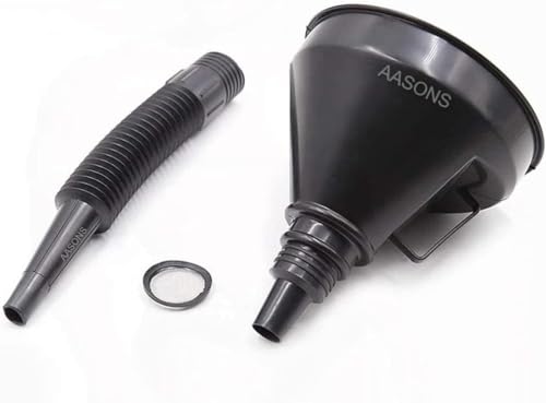 Aasons 2 In 1 Plastic Funnel Can Spout For Oil | Water | Fuel | Petrol | Diesel | Gasoline For Cars | Bikes | Trucks