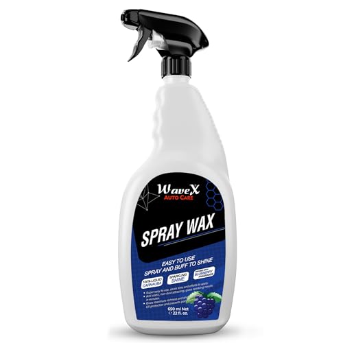 Wavex Car Liquid Wax Spray 650Ml, Car Polish Spray And Wipe Formula For Long Lasting Miraculous Shine, Infused With Rich Blueber