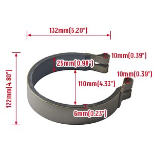 Go Kart Mini Bike 4'' Brake Band & Pin Kit For 4' Drum Fits For Go Cart Atv Mini Bike Brake Drum