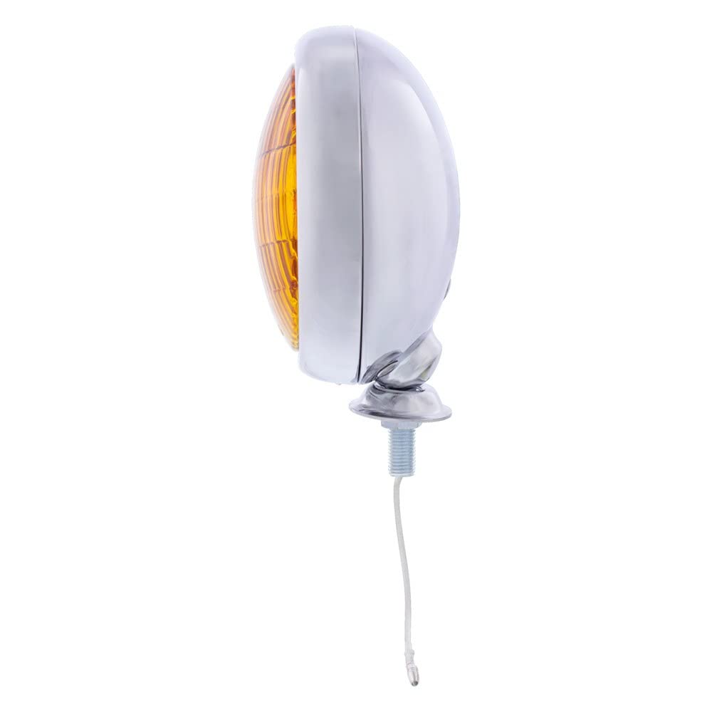 United Pacific 6V Vintage Chrome Fog Light, Amber Lens,Oe,C364009
