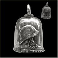 GREMLIN BELL Support Our Troops Guardian Biker Compatible with Harley Motorcycle Good Luck Charm