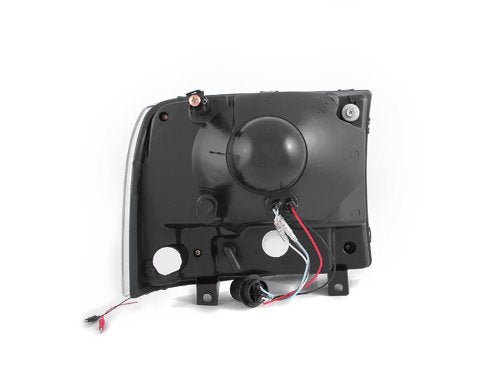 Anzo Usa 111106 Headlight Assembly W/Led Strip Clear Lens Pair Black 1Pc