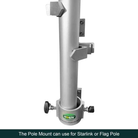 Eez Rv Products Starlink Ladder Telescopic Pole 10Ft With Starlink (Gen 3 / V3) Pipe Adapter And Rv Mounting Bracket Kit - Fits