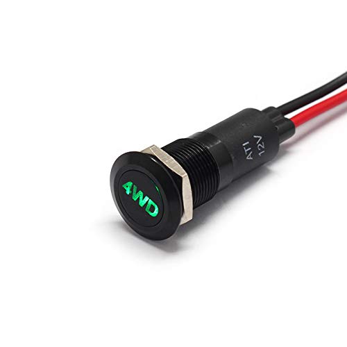 Alpinetech PLB12MS 12mm 12 12V LED Metal Signal Indicator Pilot Dash Light (4WD)