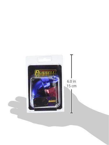 Edelbrock/Russell 610190 Red/Blue Anodized Aluminum -12An 90-Degree Hose End