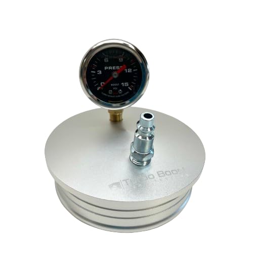 4'' Inch Boost Leak Tester End Cap With 15 Psi Boost Gauge And Tbolt Clamp - 6061 Alum