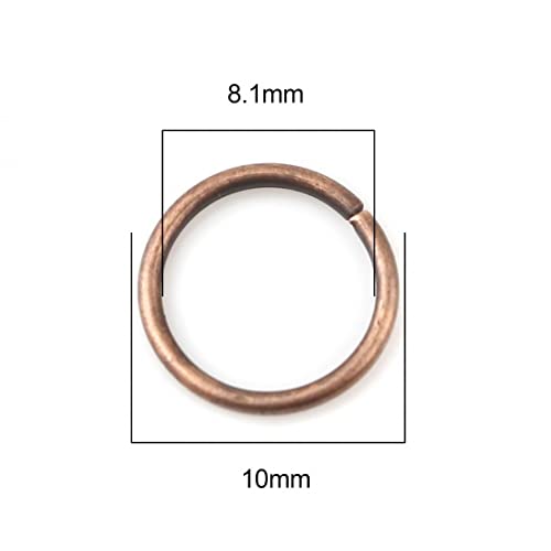 Hdsupplies 200 Pieces - 10Mm Jump Rings Antique Copper - 18 Gauge (1Mm Thickness)