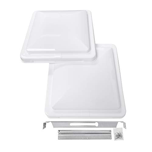 CampN 14 Universal RV, Trailer, Camper, Motorhome Roof Vent Cover - Vent Lid Replacement (White 2 Pack)