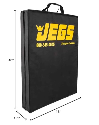 JEGS Foldable Pit Mat - 48'' x 18'' Unfolded Work Pad, 24'' x 18'' Folded Mechanics Pad - 1.5'' Thick Foam Padding, Heavy-Duty S