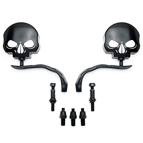 Smt-Skull Flame Black Side Mirrors Compatible With Harley Road King Electra Street Glide Ultra [B00Rudy8Ia]