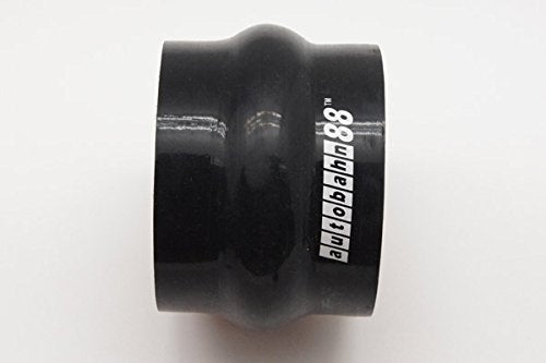 Autobahn88 Automotive Silicone Hose Bend, Straight Hump Coupler, Id=2.75' (70Mm), Length 3' (76Mm), Wall Thickness= 0.16' (4Mm), 3-Ply, Black