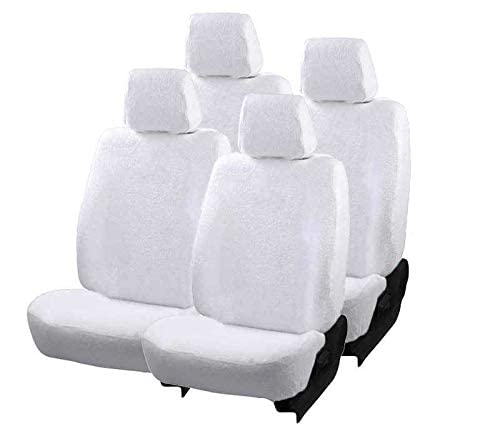 BuySasta Cotton Towel Car Seat Cover (White) for  Safari