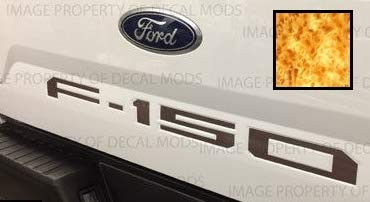 Decal Mods 2018-2020 Tailgate Insert Decals Letters Inlays Indent Stickers (Thin) For Ford F150 (2018-2020) (Flame Orange) - Ffl
