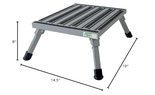 Safety Step F-08C S Silver 14.5'' X 19'' Large Folding Step