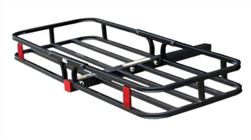 Maxxhaul 70107 53 X 19-1/2 Hitch Cargo Carrier - Trailer Mount Steel With High Side Rails For Rv'S, Trucks, Suv'S, Vans, Cars 2 Receiver 500-Lb Load Capacity , Black