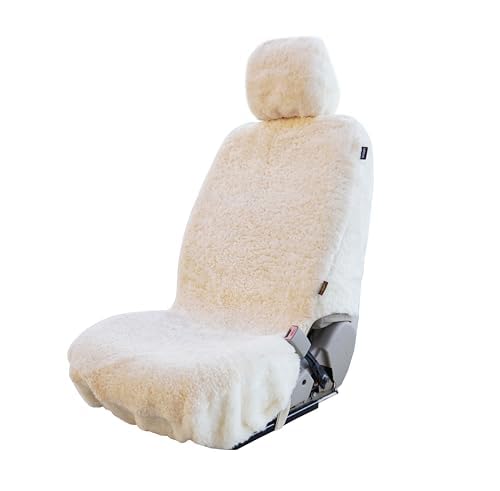 Sheepskin Elite Premium Sheepskin Car Seat Cover - All Season Comfort And Protection, Easy Installation (56'' X 23'', Beige Colo