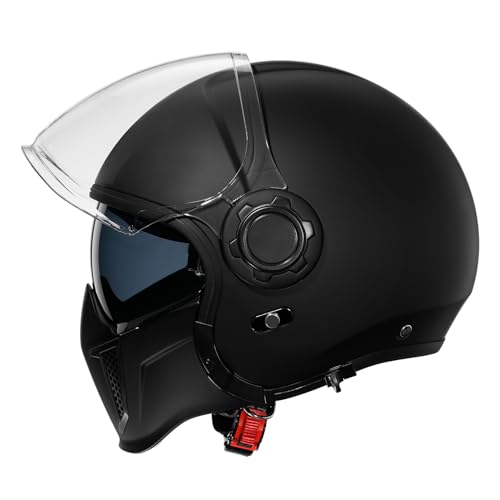 Triangle Motorcycle Helmets Full Face Open Face Helmet 3/4 For Men Dual Visor With Internal Tinted Sunshield Dot Approved, Black, Xx-large Triangle Motorcycle Helmets Full Face Open Face Helmet 3/4 For Men Dual Visor With Internal Tinted Sunshield Dot Approved, Black, Xx-large
