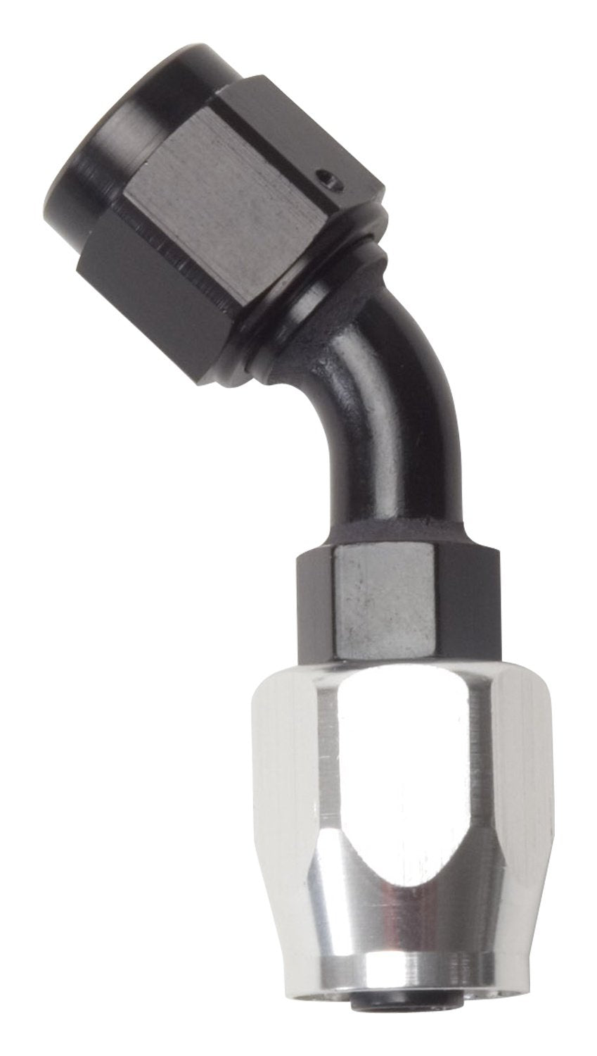 Russell 610093 Black/Silver -6 An 45 Degree Full Flow Hose End