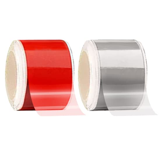Vvivid Headlight & Taillight Adhesive Repair Tape Red And Transparent 2-Roll Pack (1.8'' X 7Ft)