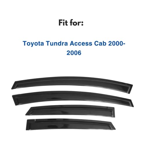 Ig Window Visor For 2000-2006 Toyota Tundra Access Cab, Rain Guard Tape-On Extra Durable Sun Wind Side Vent Window Deflector, 20