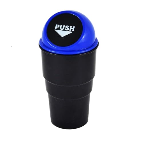 Car Trash Bin Holder, Mini Plastic Dustbin, 17 x 6.5 cm, OpenTop (Blue)