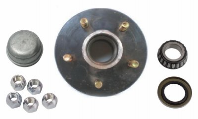 Uriah Products UW000154 Replacement Trailer Hub Kit for BT8 Spindles (5 Bolt on 4-1/2 Circle) - 1 Inner Dia. Bearings