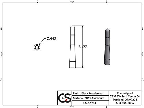 Cravenspeed Stubby Antenna Compatible With Chevy Silverado 1999-2014 | Made In Usa | Short Antenna Replacement | Made In The Usa