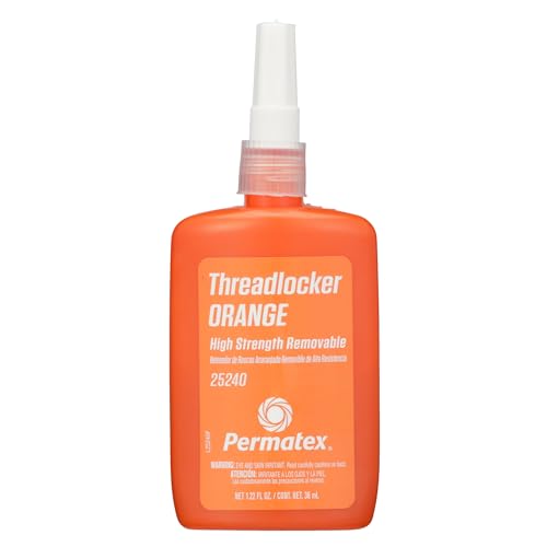 Permatex 25240 High Strength Removable Threadlocker Orange Liquid, 36 Ml