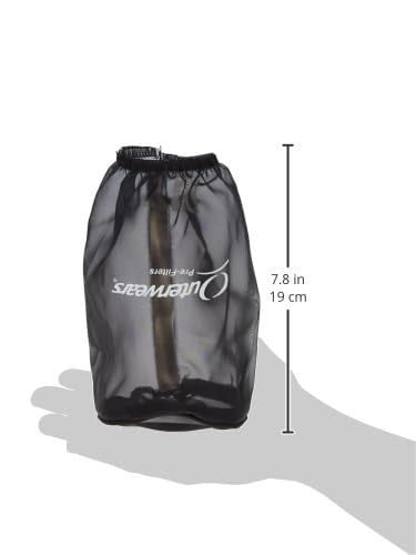 Outerwears Air Filter Wrap, Pre Filter, Round, 3.5 In Diameter, 6 In Tall, Top, Outerwears Logo, Polyester, Black, Each