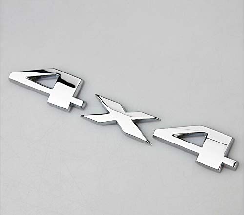 2Pcs(1Set) Auto Tuning 4X4 Logo 3D Decal Emblem Logo Sticker Nameplate Badge Compatible With Limited (Chrome)