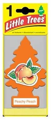 Little Trees Car Air Freshener | Hanging Paper Tree For Home Or Car | Peachy Peach Scent | 24 Pack