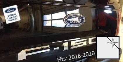 Decal Mods Tailgate Insert Decals Letters Inlays Indent Stickers (Thin) For Ford F150 (2018-2020) (White Reflective [Reflects Wh
